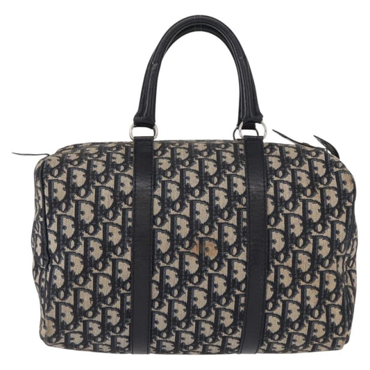 Christian Dior Vintage Trotter Boston Bag Canvas, NAVY, CANVAS, Travel bag