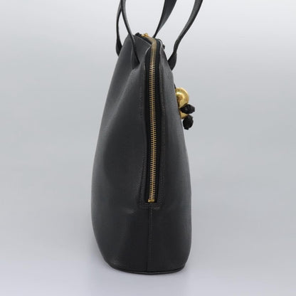 Chanel Vintage CC Dome Bag Leather, BLACK, LEATHER, Tote bag