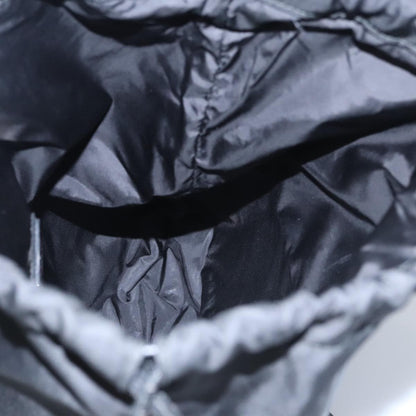 Prada Logo Drawstring Backpack Tessuto with Printed Saffiano, BLACK, NYLON, Backpack