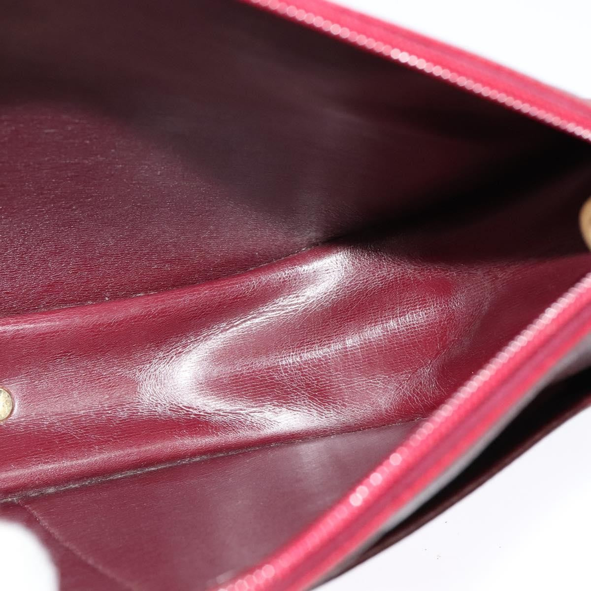 Christian Dior CD Shoulder bag Leather, BURGUNDY, LEATHER, Shoulder bag