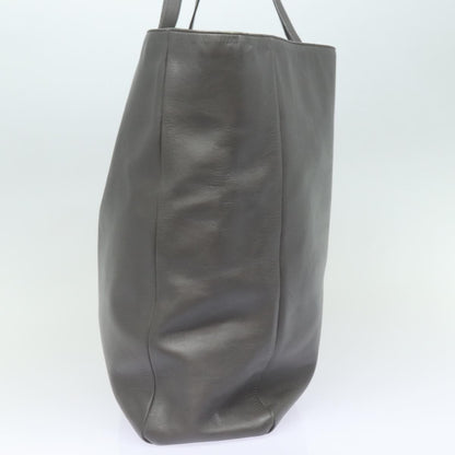 Saint Laurent Shopper Tote Leather, GRAY, LEATHER, Tote bag