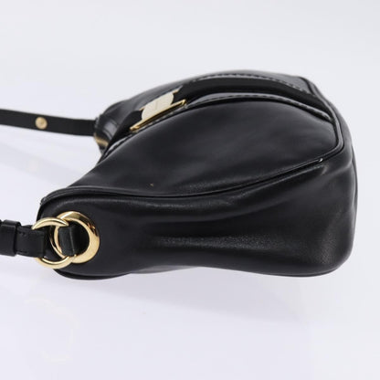 Salvatore Ferragamo Vala Shoulder Bag Leather, BLACK, LEATHER, Shoulder bag