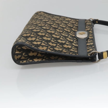 Christian Dior Vintage Trotter Shoulder Bag Canvas, NAVY, CANVAS, Shoulder bag