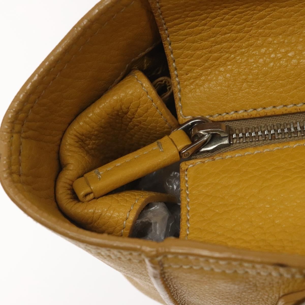 Prada Vintage Handbag Leather, YELLOW, LEATHER, Handbag