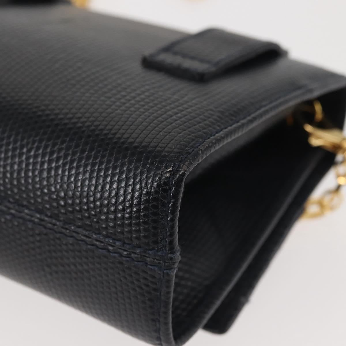 Salvatore Ferragamo Chain Flap Shoulder Bag Leather, BLACK, LEATHER, Shoulder bag