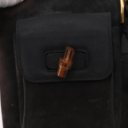 Gucci Vintage Bamboo Backpack Suede, NAVY, SUEDE, Backpack
