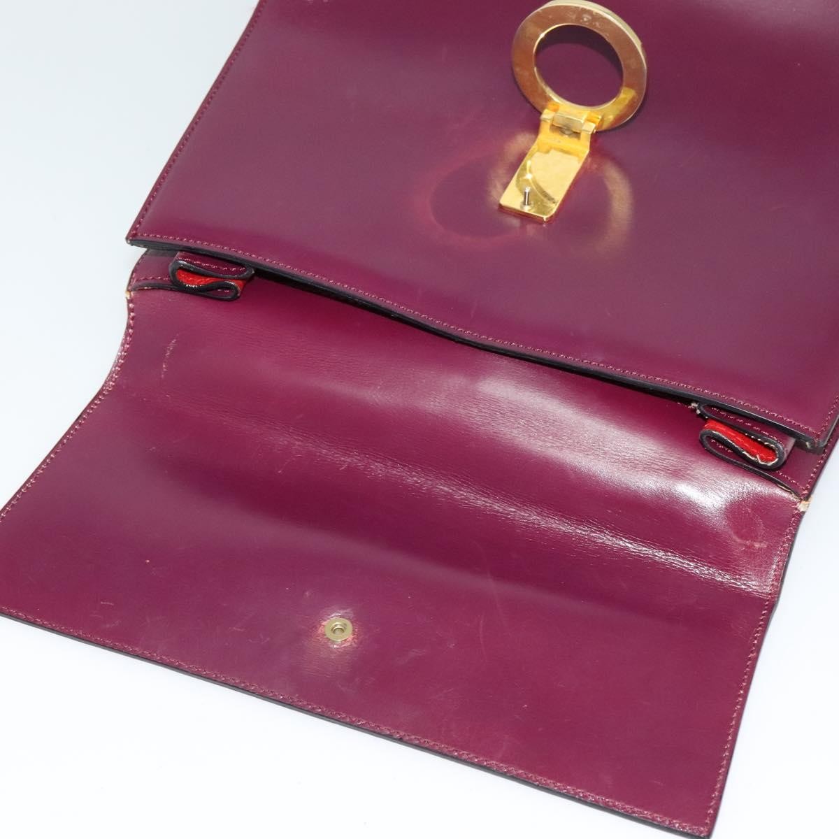 Celine Circle Logo Handbag Leather, PURPLE, LEATHER, Handbag