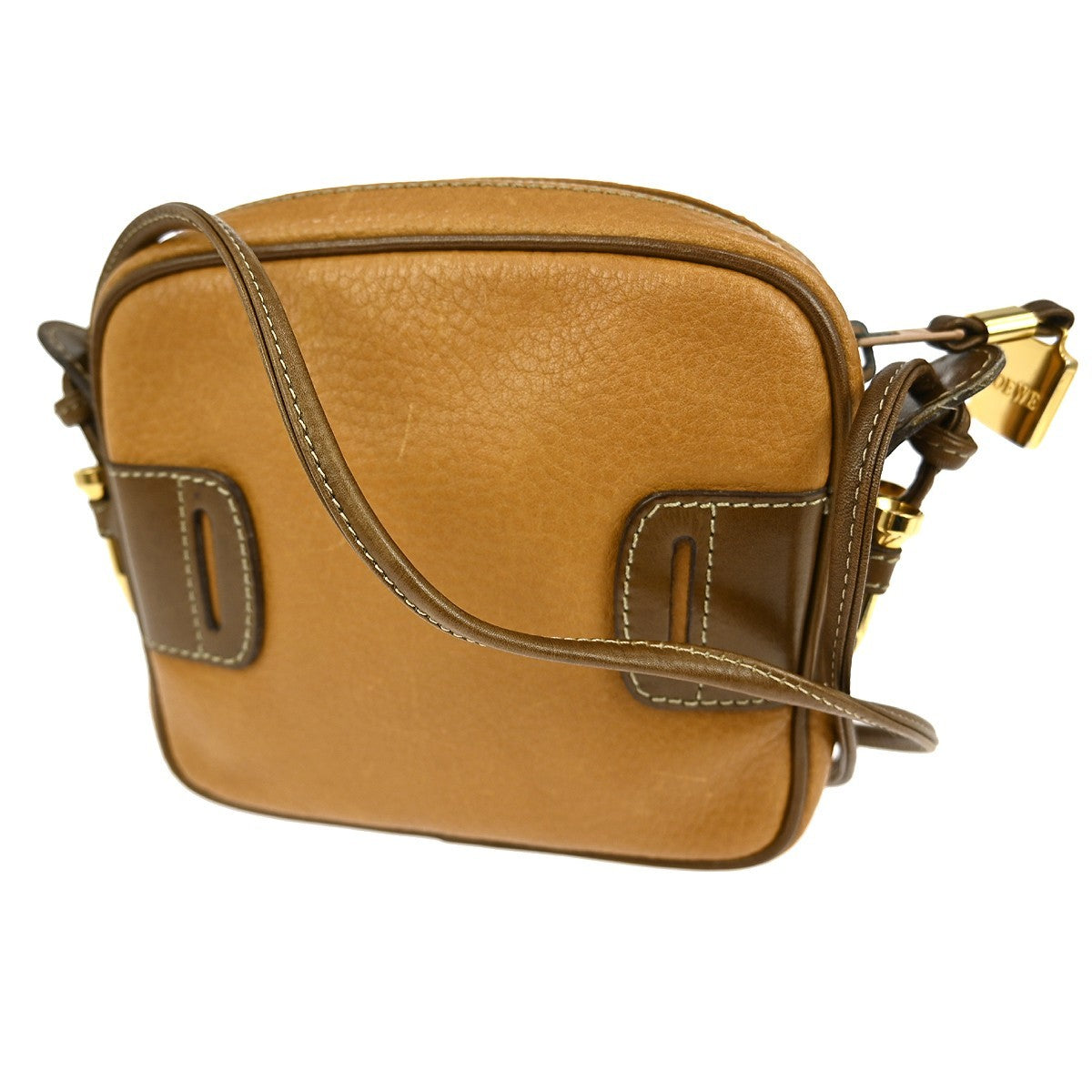 Loewe Anagram Shoulder Bag Leather, BROWN, LEATHER, Shoulder bag
