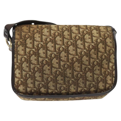 Christian Dior Vintage CD Flap Shoulder Bag Canvas, BROWN, CANVAS, Shoulder bag