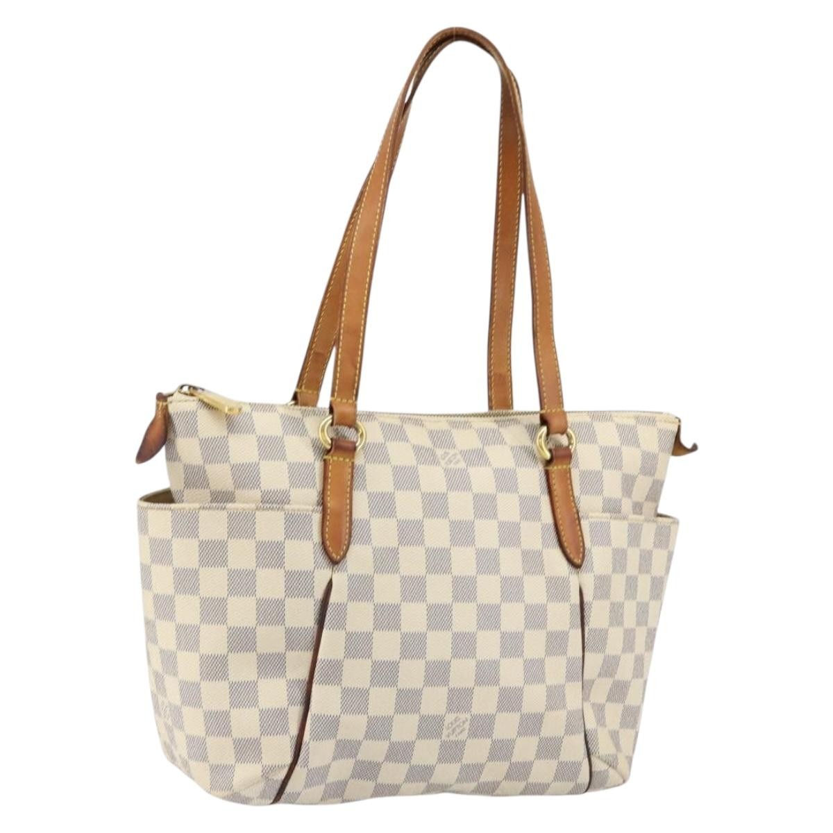 Louis Vuitton Totally Handbag Damier, WHITE, CANVAS, Tote bag
