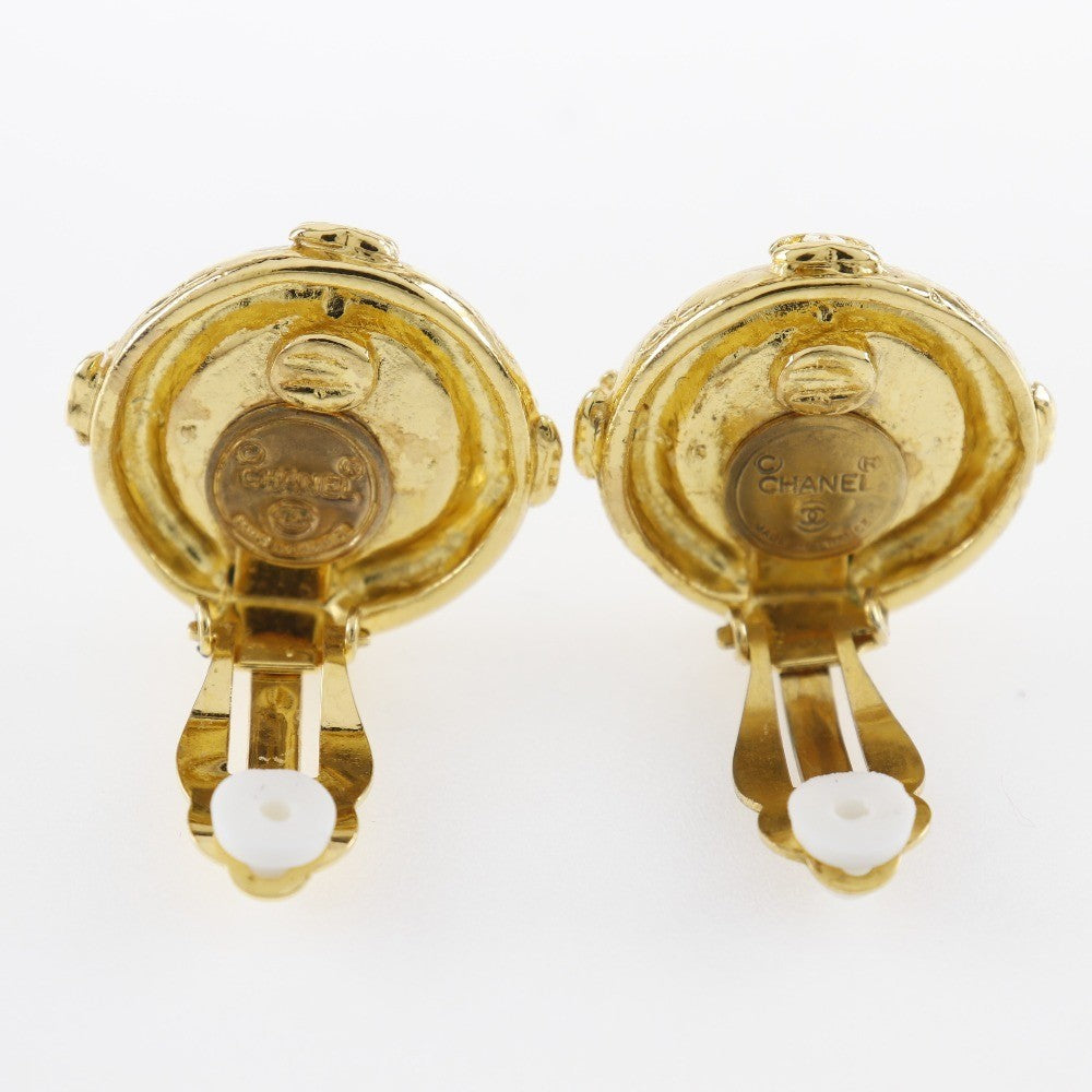 Chanel Vintage CC Clip-On Earrings Metal, GOLD, GOLD_PLATED, Earrings