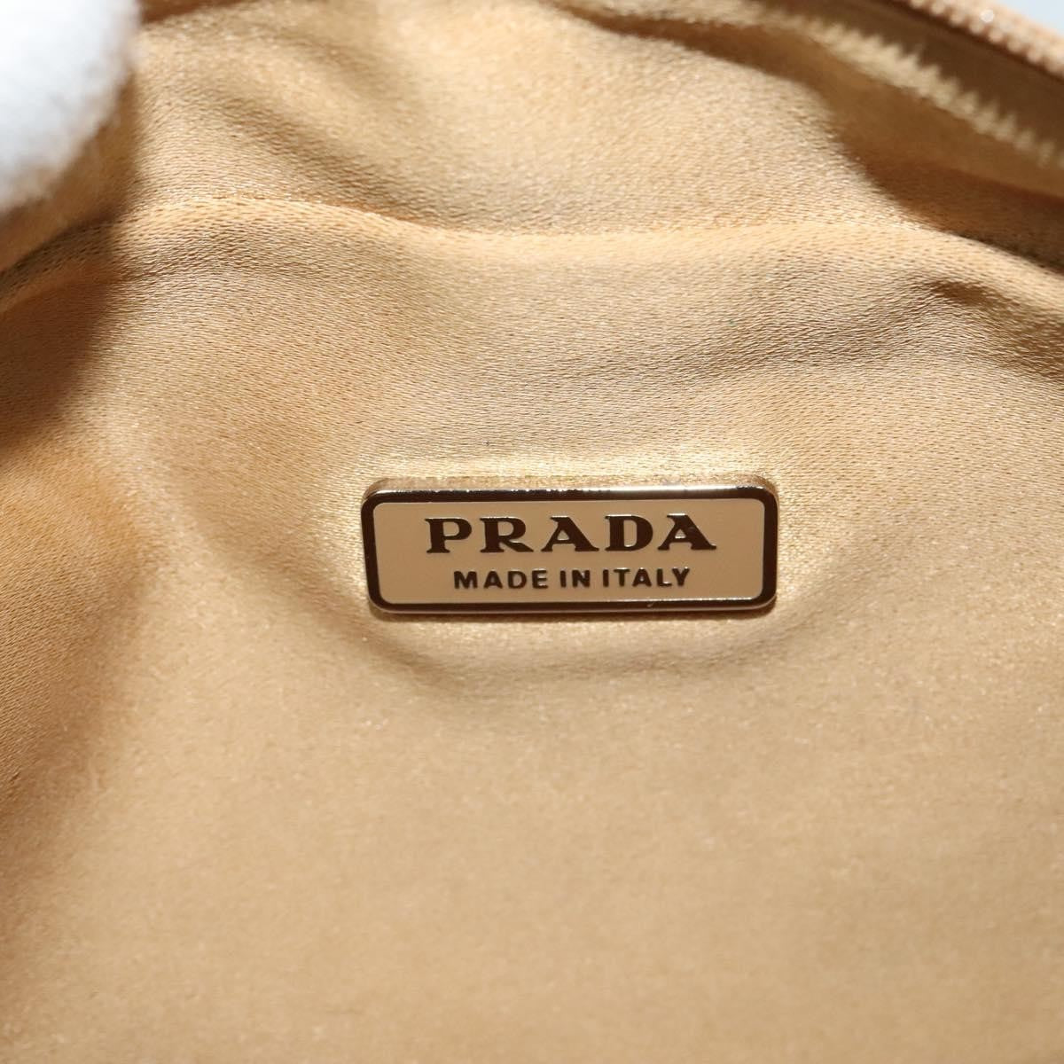 Prada Zip Around Toiletry Bag Silk, BEIGE, SATIN, Clutche & pouche