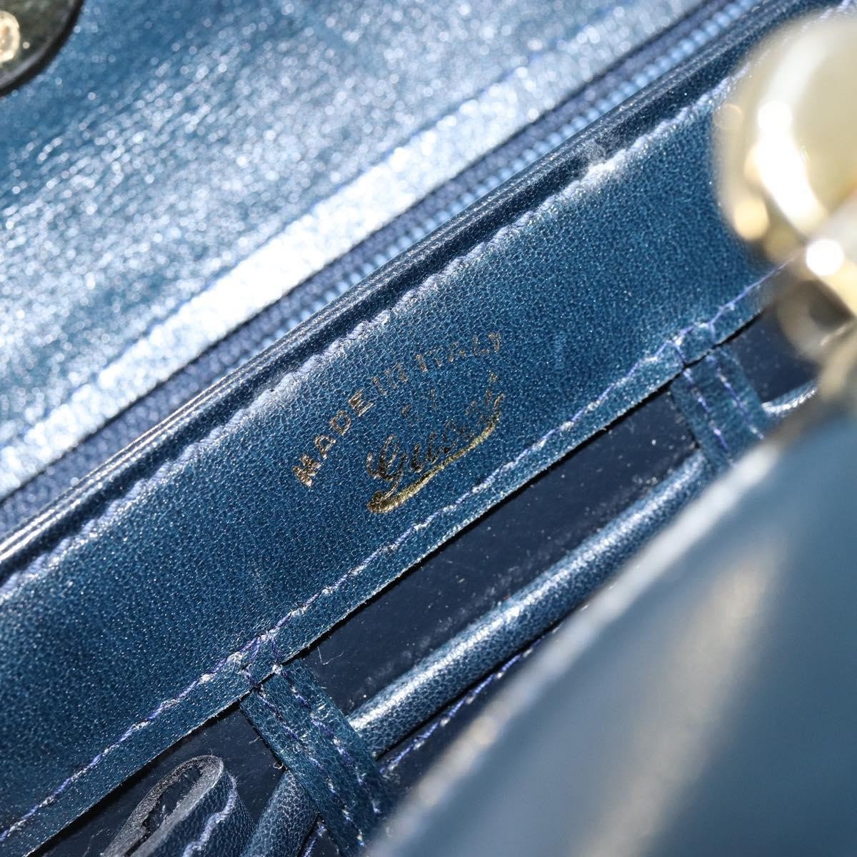 Gucci Vintage Convertible Box Crossbody Bag Leather, NAVY, LEATHER, Handbag