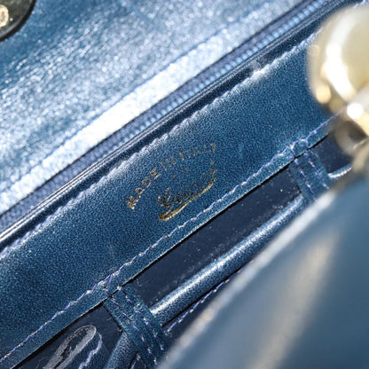 Gucci Vintage Convertible Box Crossbody Bag Leather, NAVY, LEATHER, Handbag