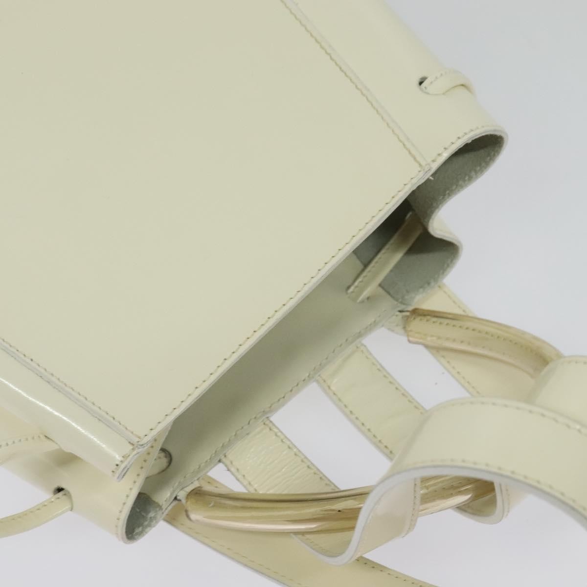 Salvatore Ferragamo Vintage Gancini Backpack Patent Leather, WHITE, PATENT_LEATHER, Backpack