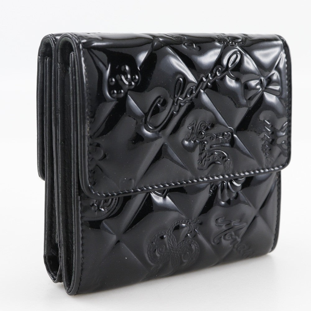Chanel Bi-Fold Wallet Quilted Patent, BLACK, PATENT_LEATHER, Wallets