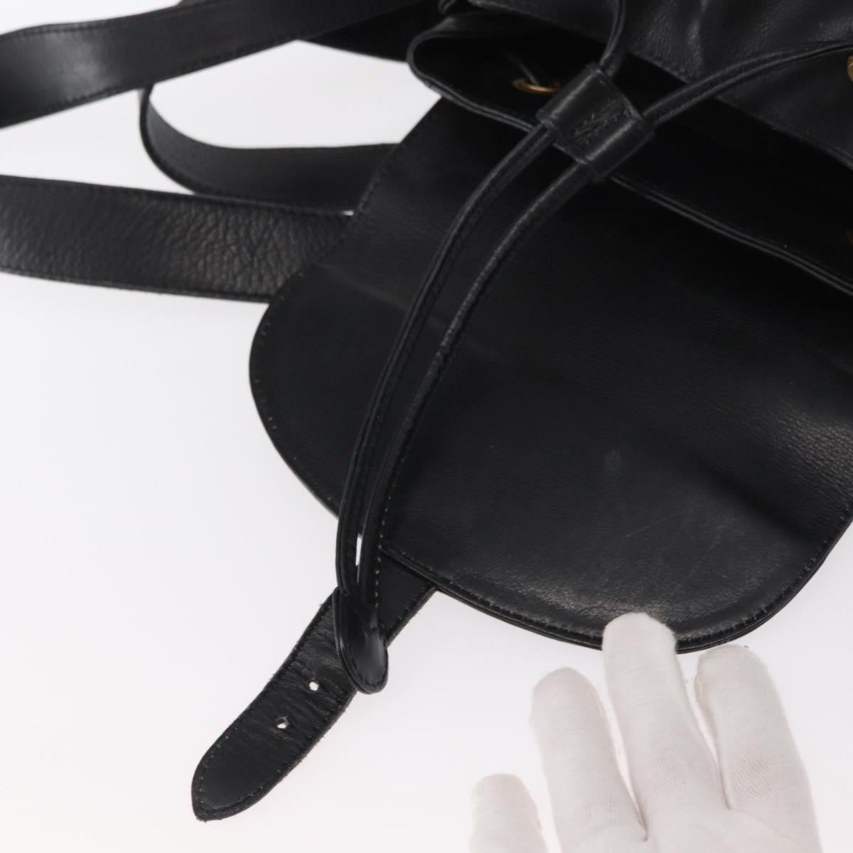 Gucci Vintage Bamboo Backpack Leather, BLACK, LEATHER, Backpack