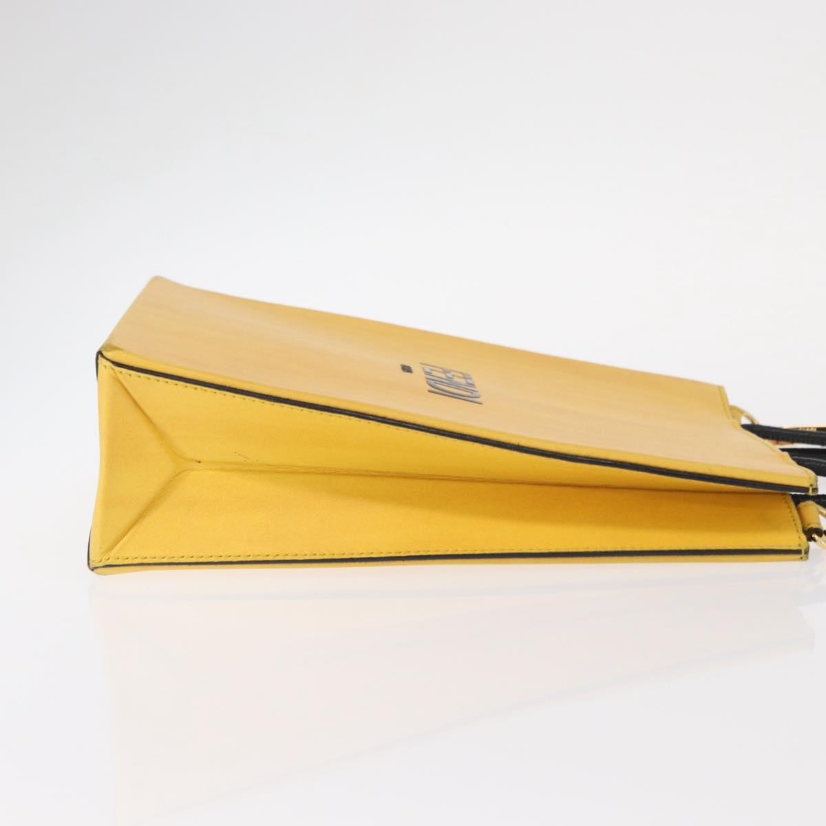 Fendi Pack Shopping Tote Leather, YELLOW, LEATHER, Handbag