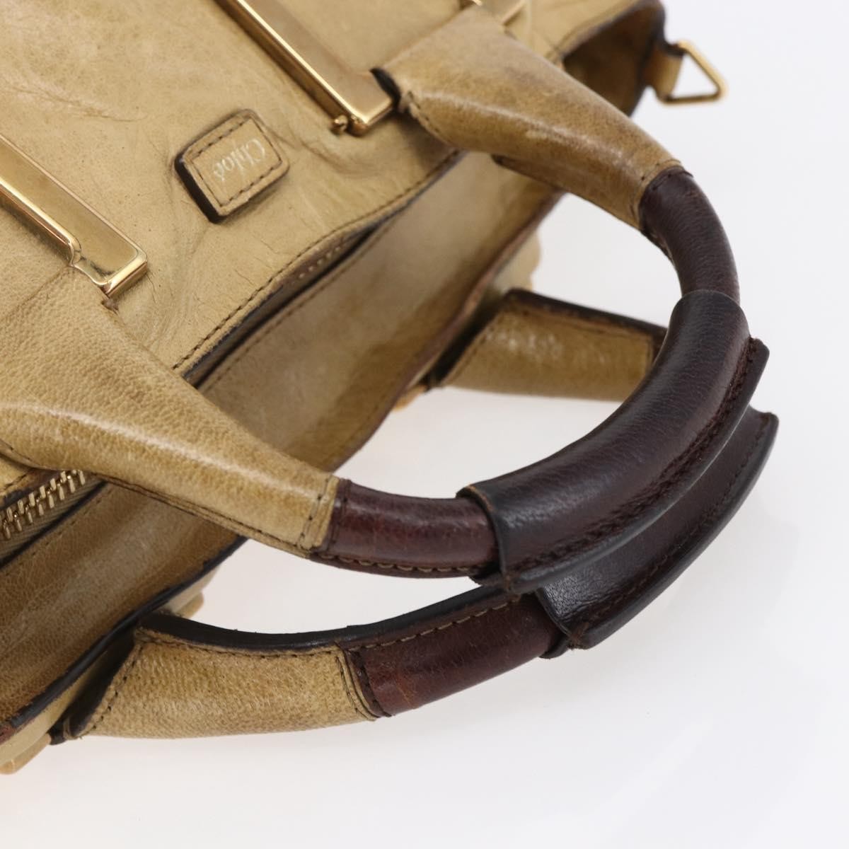 Chloe Ethel Handbag Leather, BEIGE, LEATHER, Handbag