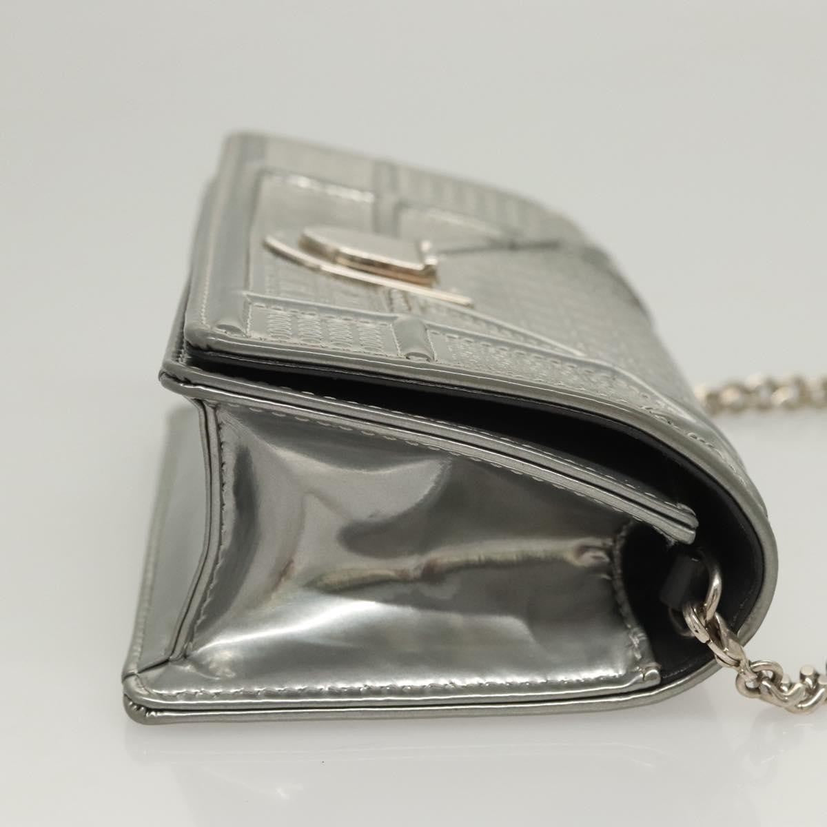 Christian Dior Diorama Wallet on Chain Enamel, SILVER, PATENT_LEATHER, Shoulder bag