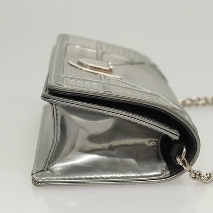Christian Dior Diorama Wallet on Chain Enamel, SILVER, PATENT_LEATHER, Shoulder bag