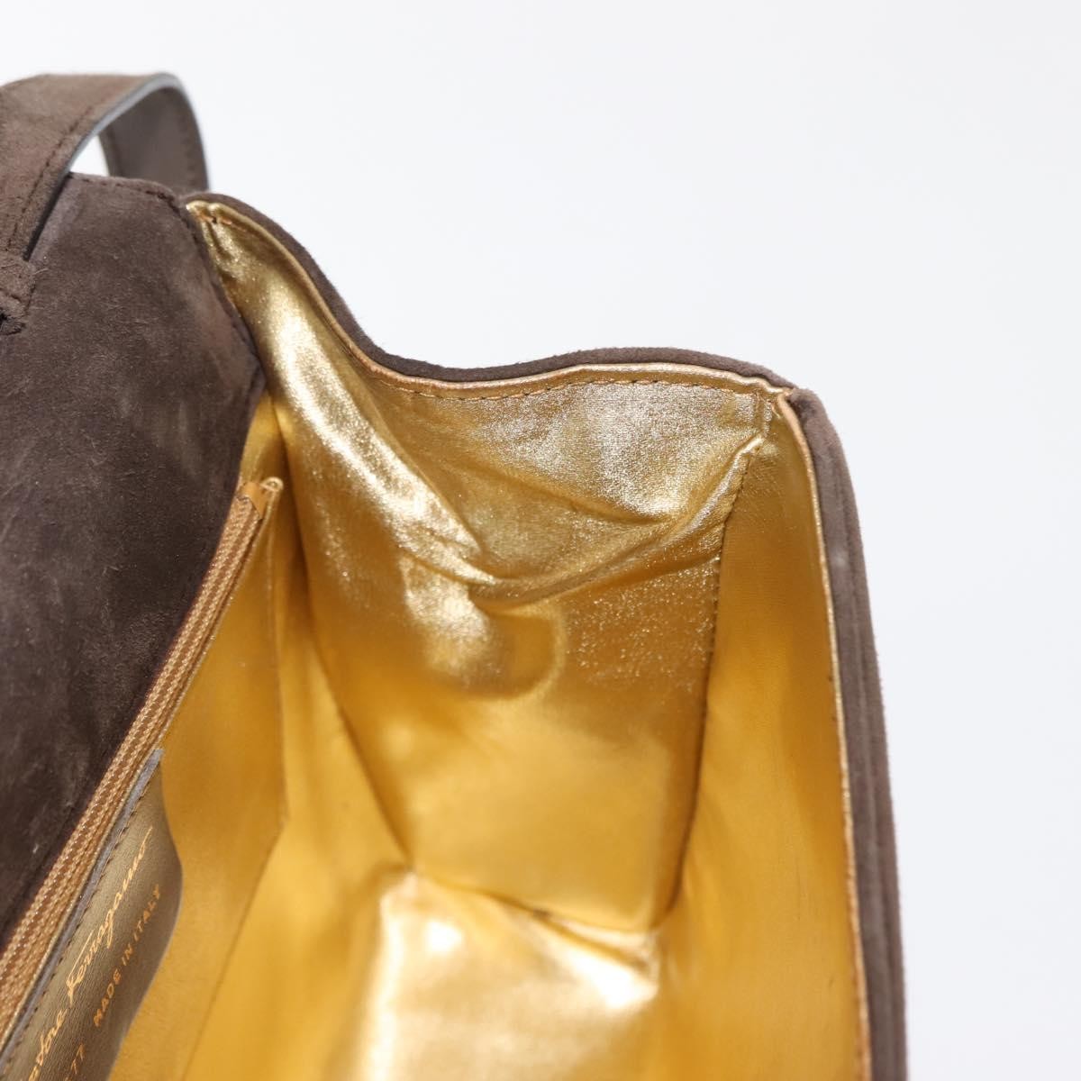 Salvatore Ferragamo Vintage Handbag Suede, BROWN, SUEDE, Handbag