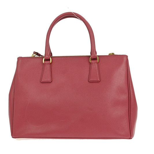 Prada Double Zip Lux Tote Saffiano Leather, PINK, LEATHER, Handbag