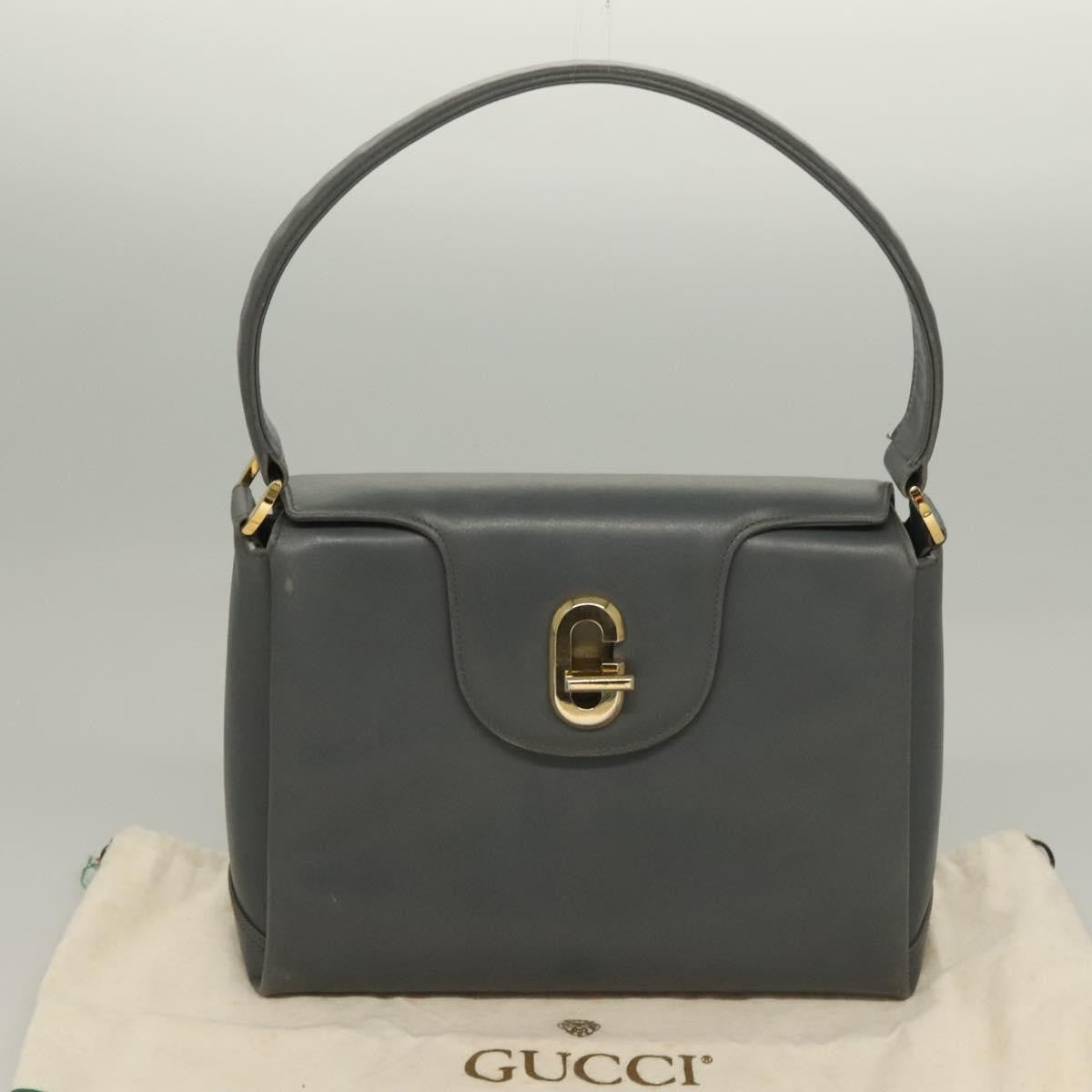 Gucci 1973 Top Handle Bag Leather, GRAY, LEATHER, Handbag