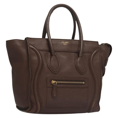Celine Shopper Luggage Leather, BROWN, LEATHER, Handbag