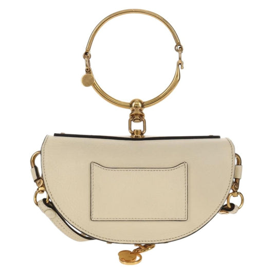 Chloe Nile Minaudière Leather, WHITE, LEATHER, Handbag