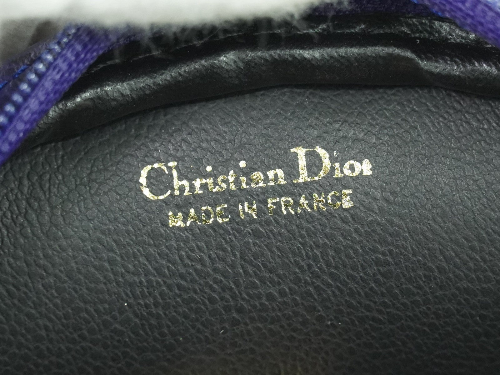 Christian Dior Vintage Zip Pochette Leather, BLUE, LEATHER, Clutche & pouche