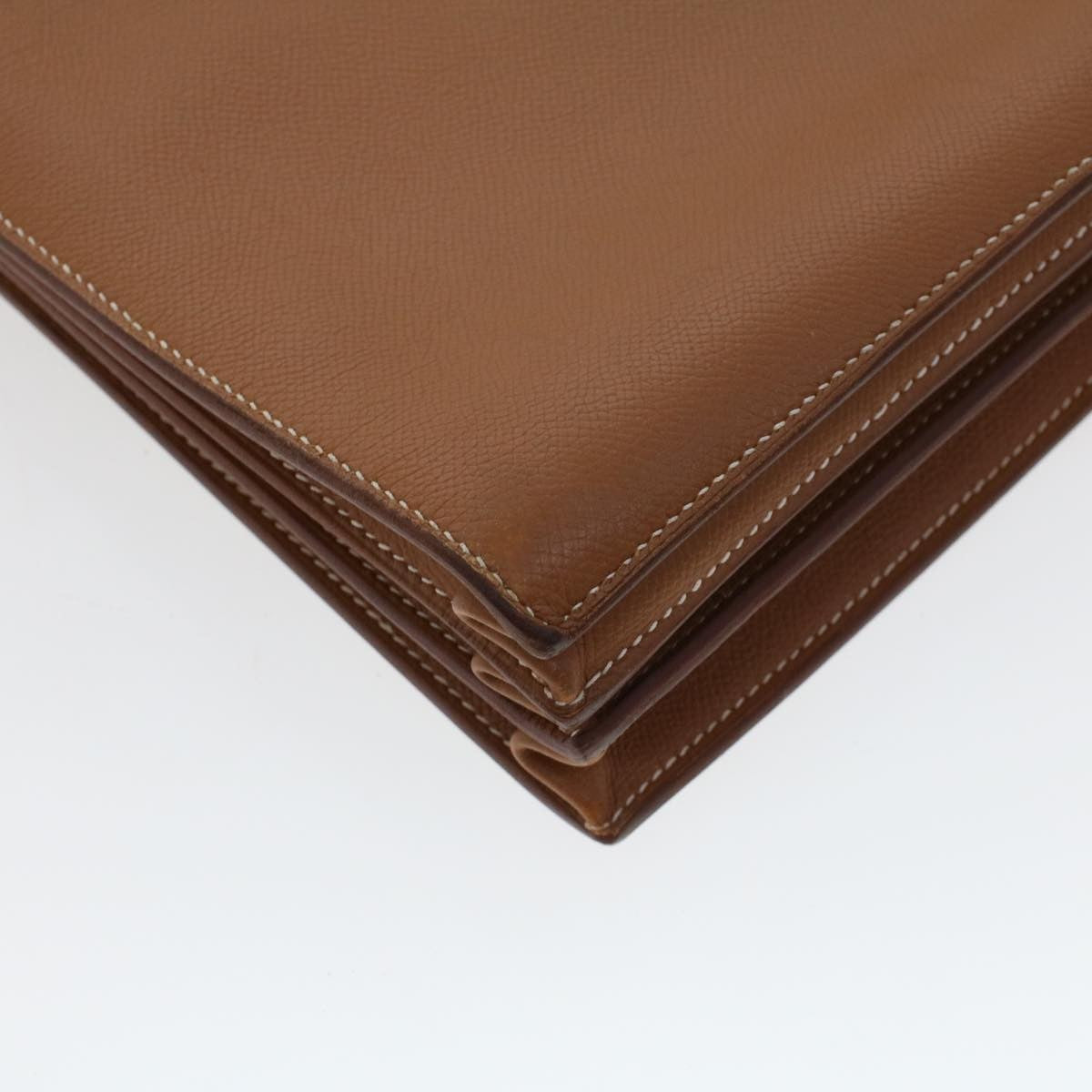 Hermes Sac a Depeches Bag Buffalo, BROWN, LEATHER, Briefcase