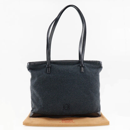 Loewe Anagram Tote Leather, BLACK, SUEDE, Tote bag