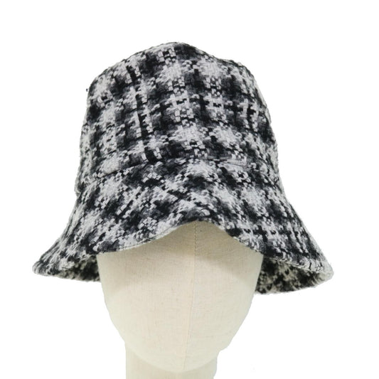 Chanel Beaded CC Bucket Hat Wool, WHITE, WOOL, Head accessory