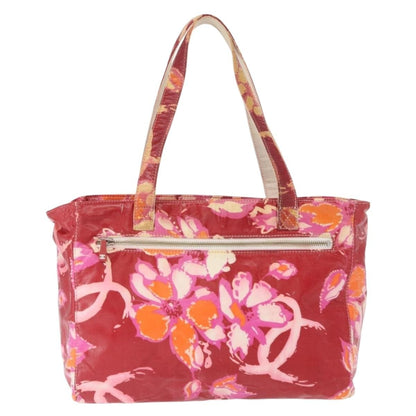 Chanel Vintage Floral Tote Canvas, RED, CANVAS, Tote bag