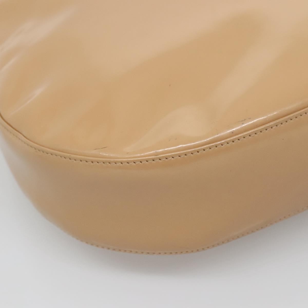 Salvatore Ferragamo Gancini Shoulder Bag Patent Leather, BEIGE, PATENT_LEATHER, Shoulder bag