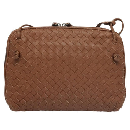 Bottega Veneta Intrecciato Leather, BROWN, LEATHER, Handbag