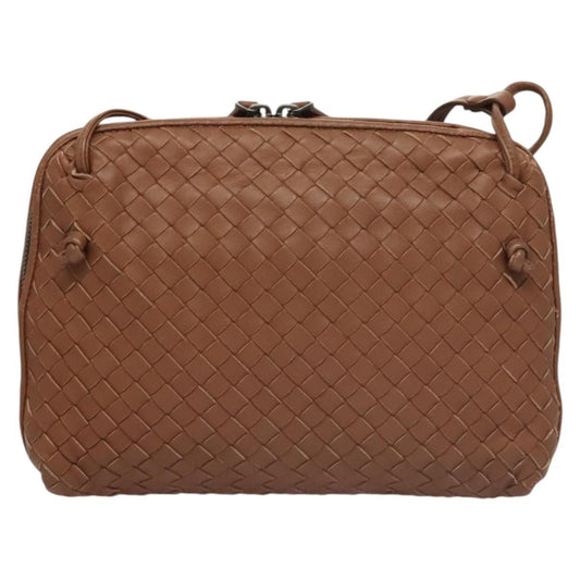Bottega Veneta Intrecciato Leather, BROWN, LEATHER, Handbag