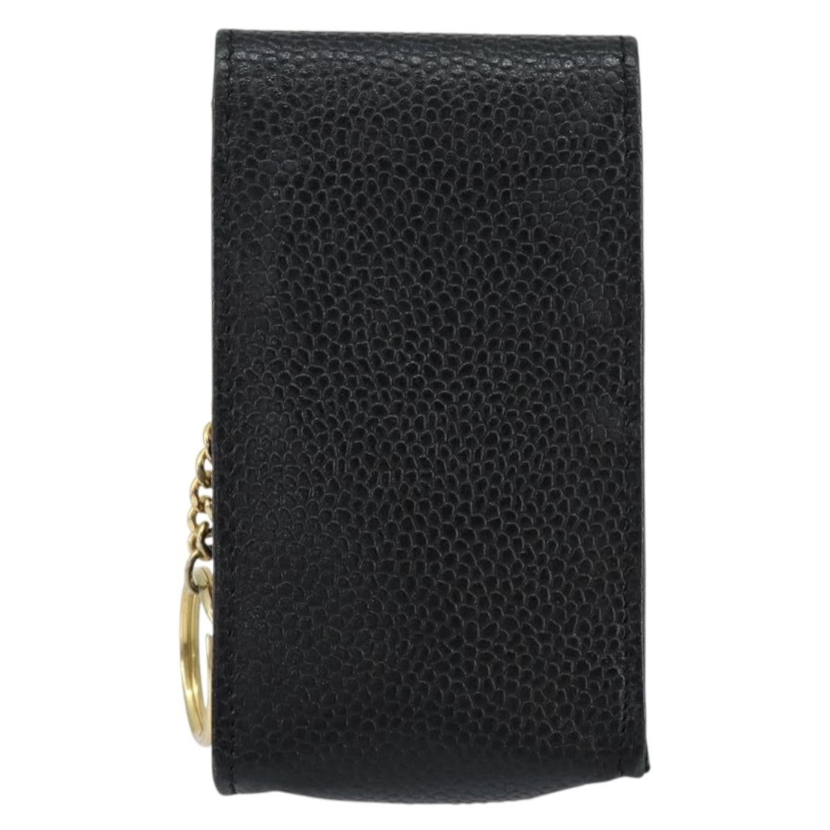 Chanel Vintage CC Phone Holder Crossbody Bag Caviar, BLACK, LEATHER, Clutche & pouche