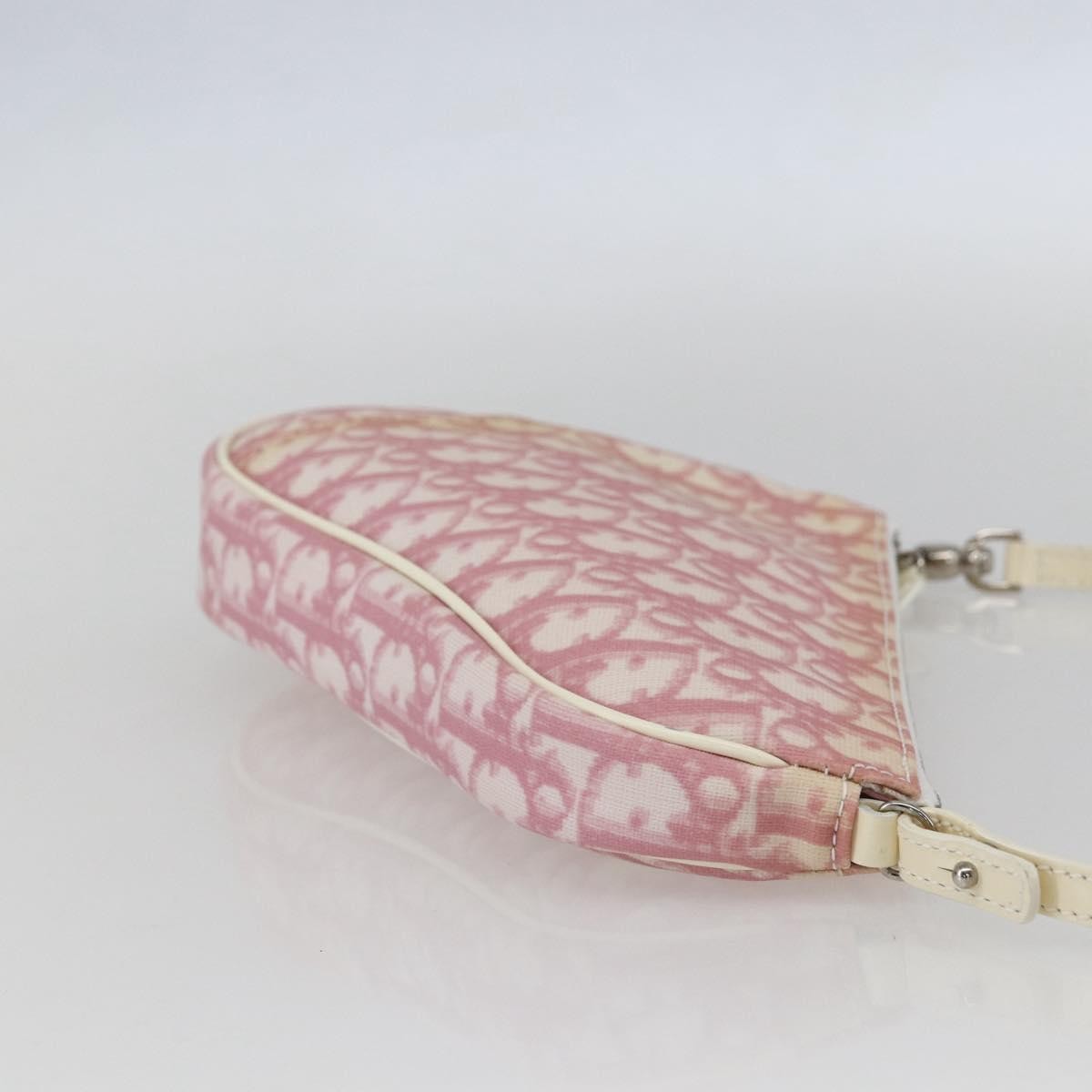 Christian Dior Vintage Saddle Bag Diorissimo Canvas, PINK, CANVAS, Shoulder bag