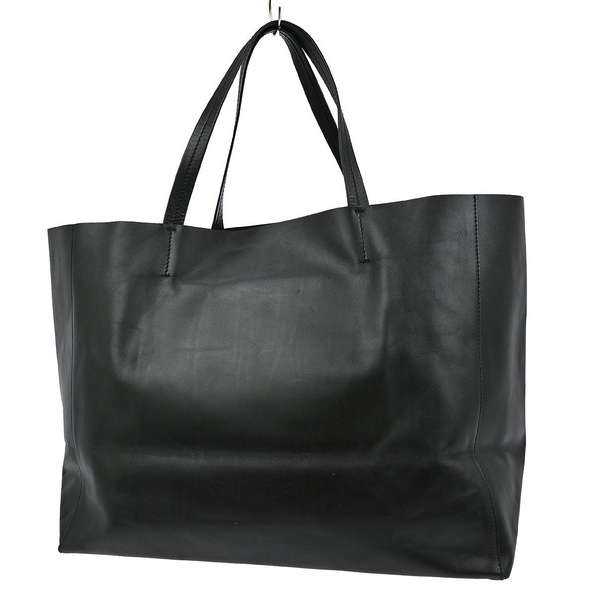 Celine Horizontal Cabas Tote Leather, BLACK, LEATHER, Tote bag