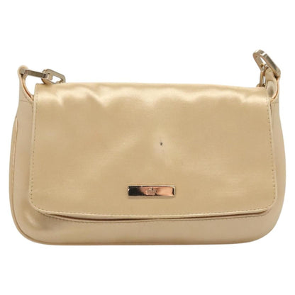 Gucci Chain Flap Shoulder Bag Satin, BEIGE, GOLD, Shoulder bag