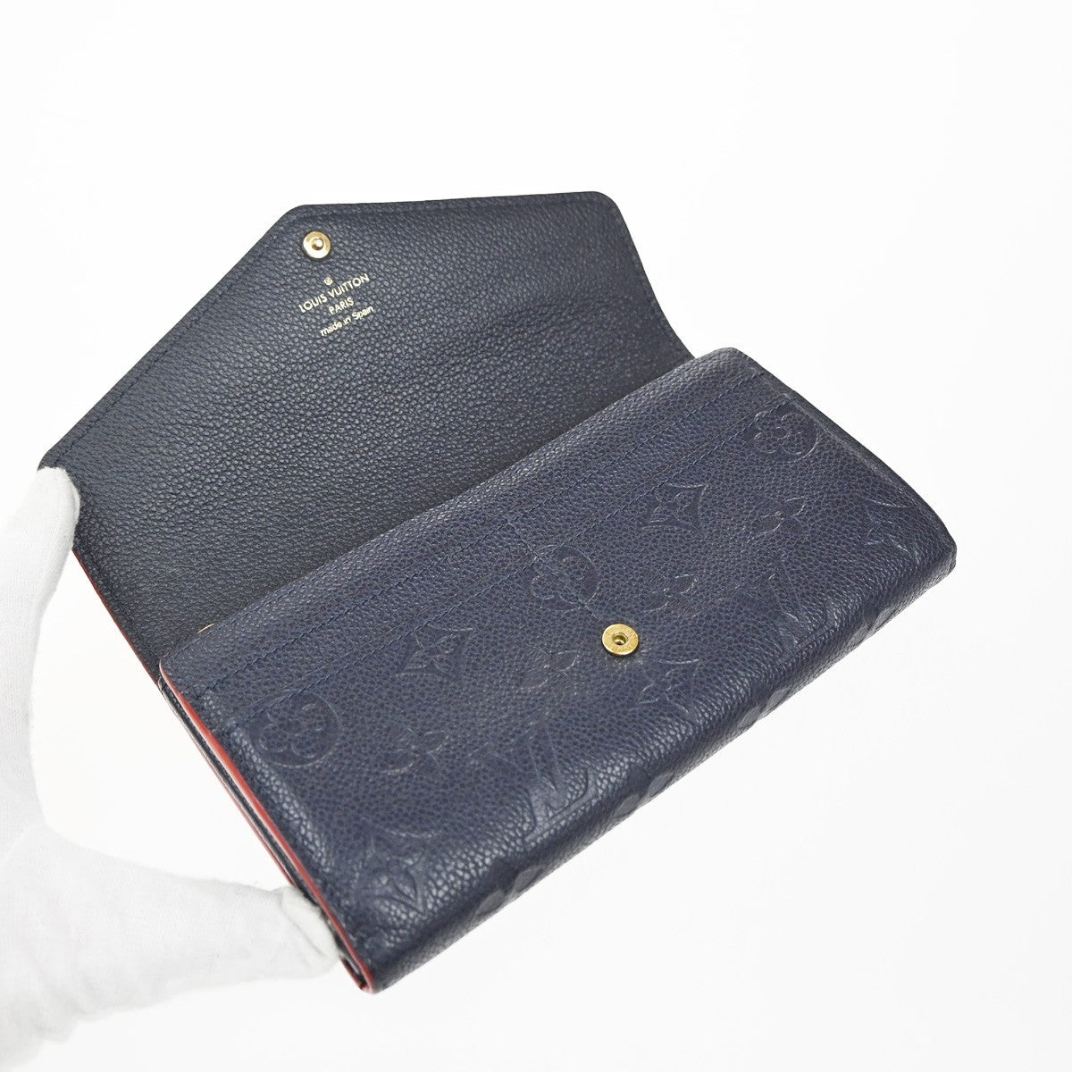 Louis Vuitton Sarah Wallet NM Monogram Empreinte Leather, BLUE, LEATHER, Wallets