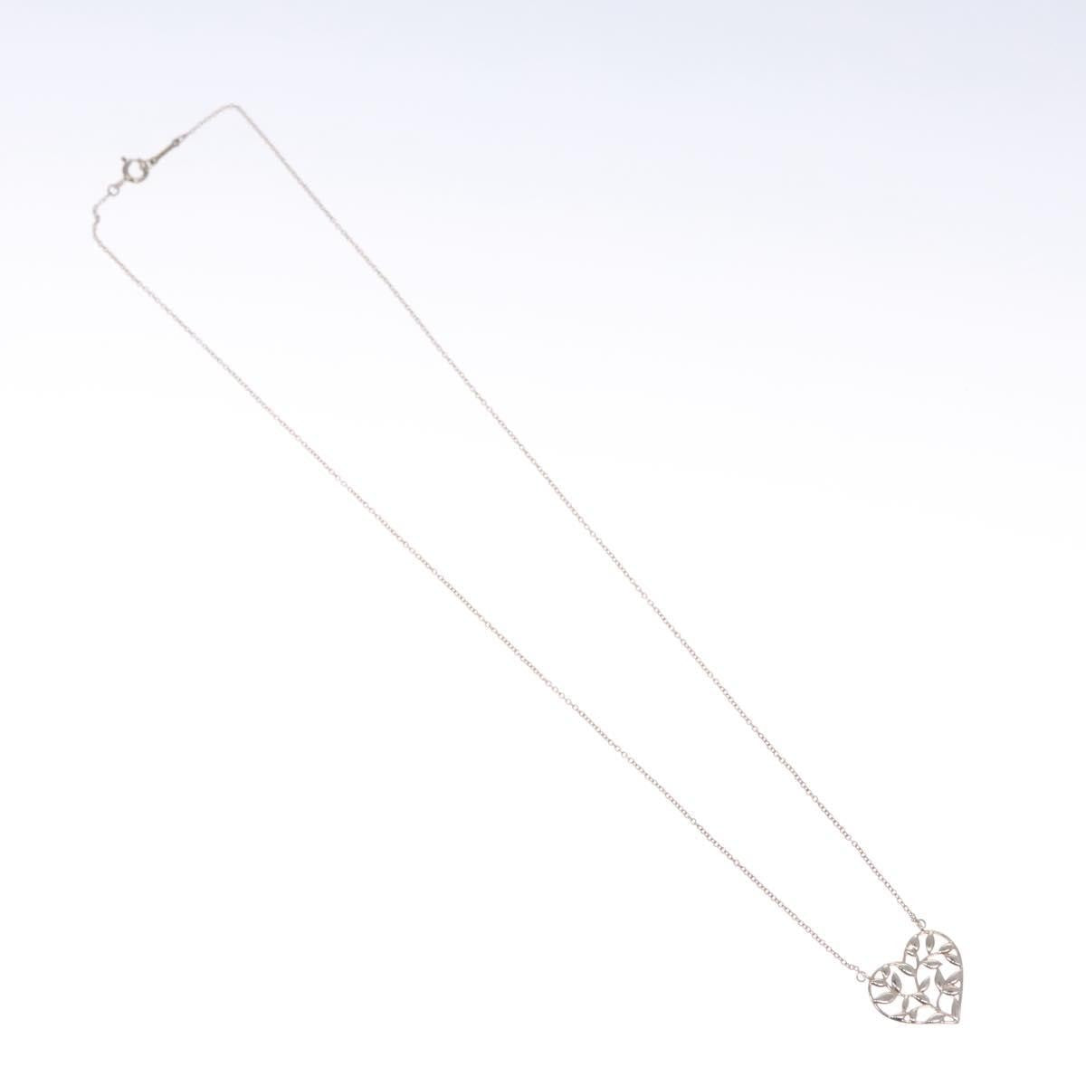 Tiffany & Co. Paloma Picasso Olive Leaf Heart Pendant Necklace Silver, SILVER, SILVER, Necklace