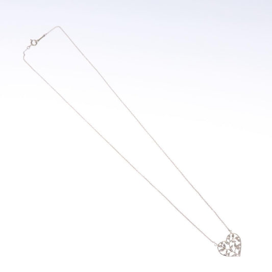 Tiffany & Co. Paloma Picasso Olive Leaf Heart Pendant Necklace Silver, SILVER, SILVER, Necklace