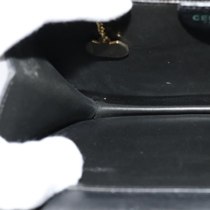 Celine Gancini Handbag Leather, BLACK, LEATHER, Handbag