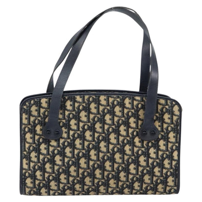 Christian Dior Vintage CD Trotter Handbag Canvas, NAVY, CANVAS, Handbag