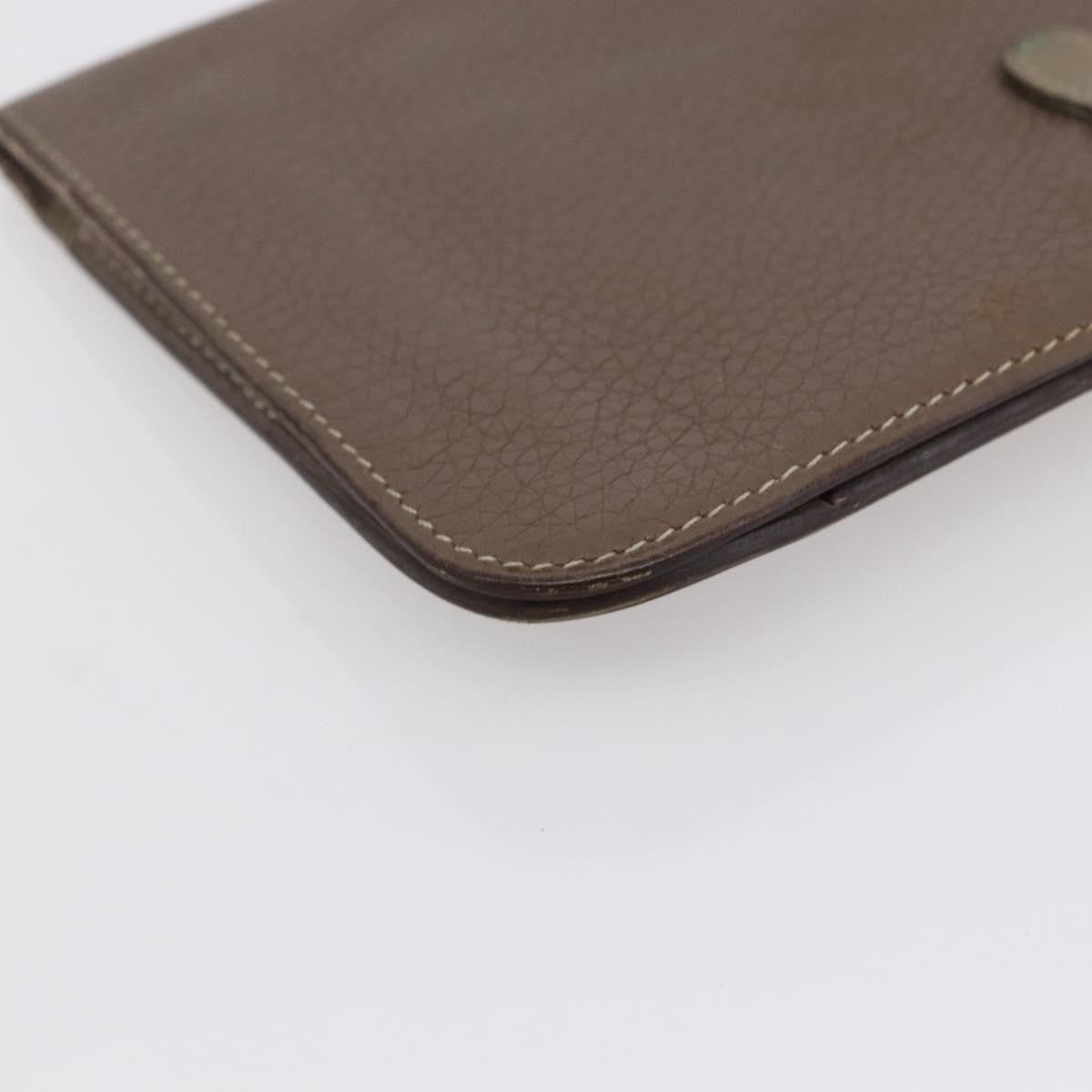 Hermes Dogon Duo Combined Wallet Leather, Gray, Leather, Wallet