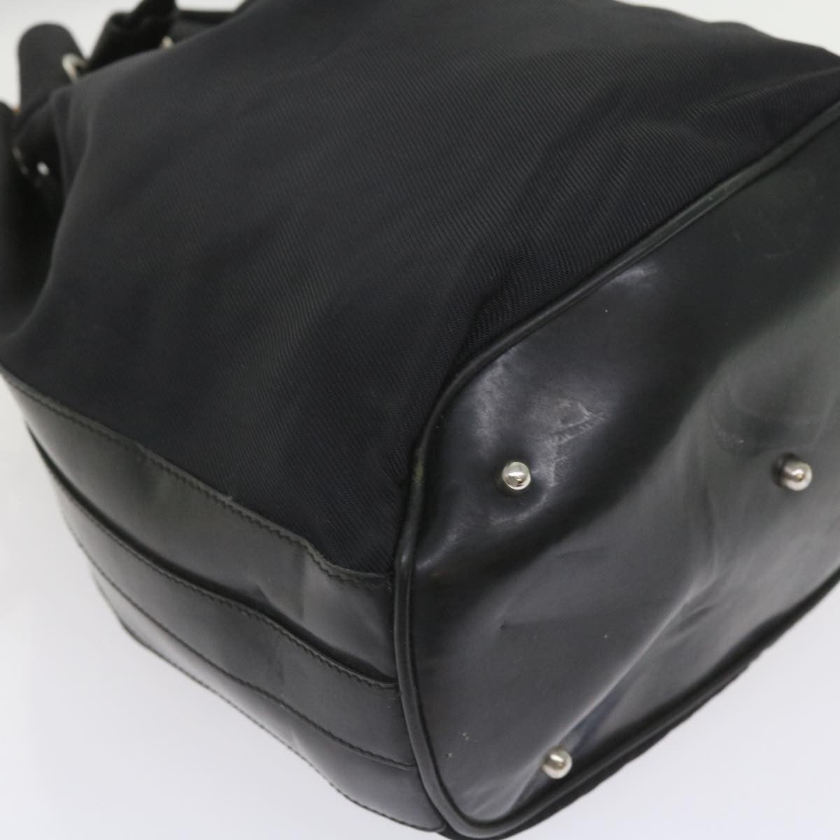 Gucci Vintage Bamboo Shoulder Bag Nylon, BLACK, NYLON, Shoulder bag