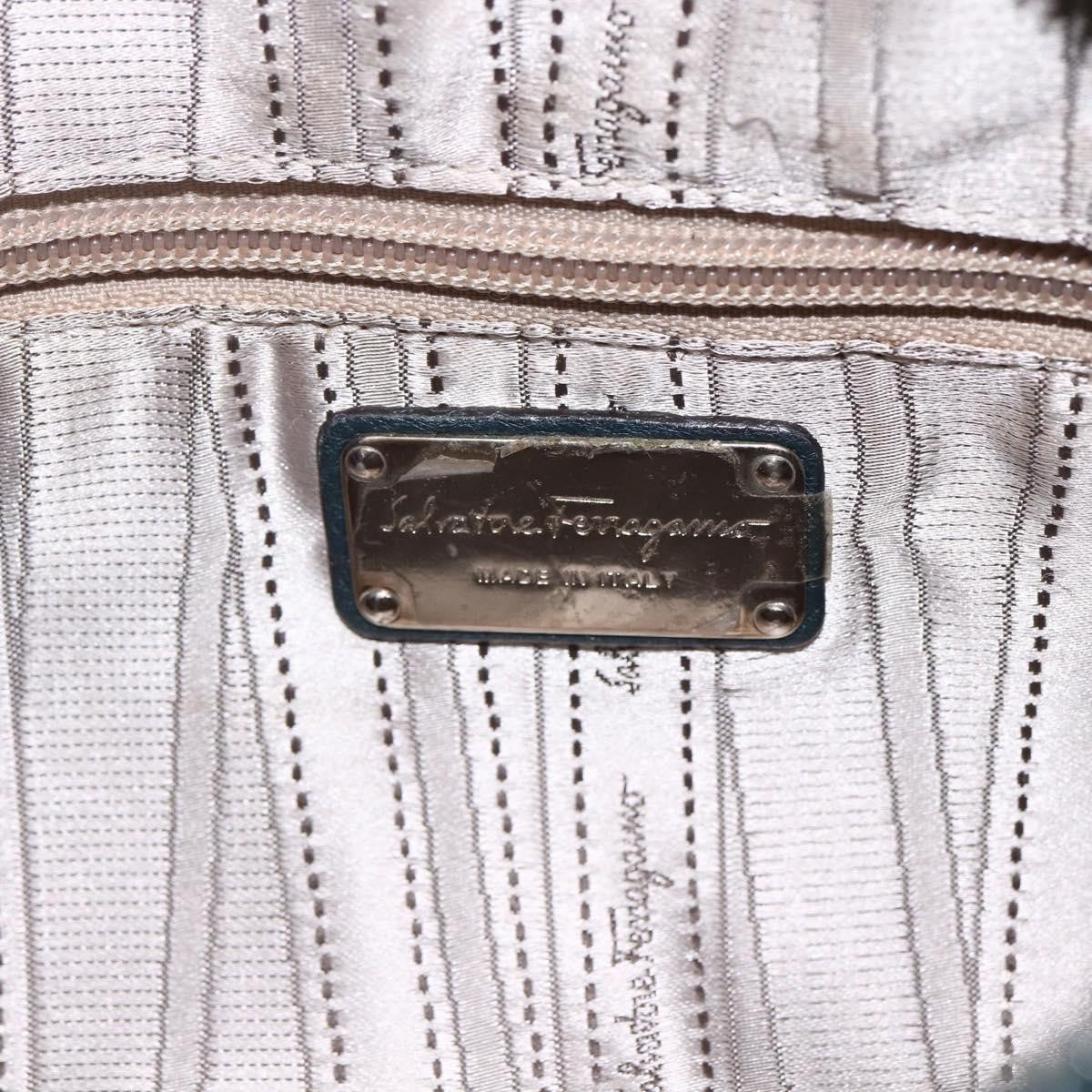 Salvatore Ferragamo Gancini handbag Leather, GREEN, LEATHER, Handbag